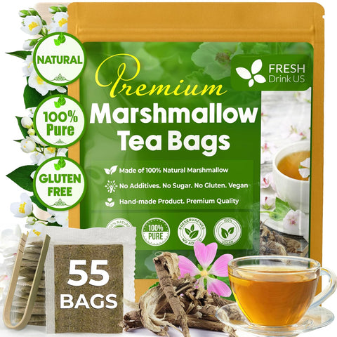 FreshDrinkUS, Premium 50 Mulberry Leaf Tea Bags, 100% Natural & Pure from Mulberry Leaves. Herbal Tea. Made with Natural Material Tea Bags. No Sugar, No Caffeine, No Gluten, Vegan.