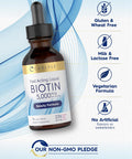 Carlyle Biotin Liquid Drops 5000Mcg | 4 Fl Oz | Natural Berry Flavor | Vegetarian, Non-Gmo & Gluten Free Supplement