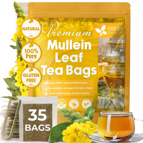FreshDrinkUS, Premium 50 Mulberry Leaf Tea Bags, 100% Natural & Pure from Mulberry Leaves. Herbal Tea. Made with Natural Material Tea Bags. No Sugar, No Caffeine, No Gluten, Vegan.