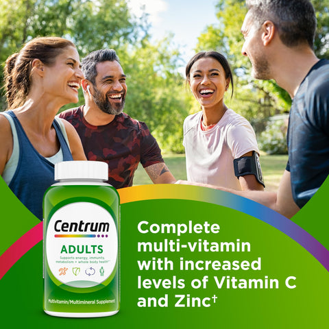 Centrum Adult Multivitamin/Multimineral Supplement with Antioxidants Zinc Vitamin D3 and B Vitamins Gluten Free NonGMO Ingredients 200 Count