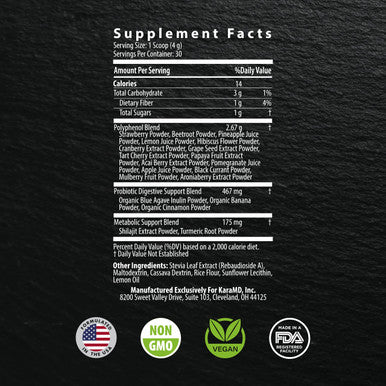Karamd Revive Reds - Superfood Powder Supplement For Inflammation & Natural Energy - With Shilajit, Antioxidants & Polyphenols - Mixed Berry Flavor - 30 Concentrated Drink Mix Servings
