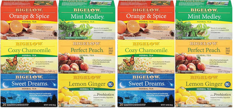 Bigelow Tea, Caffeine Free, 6 Flavor Herbal Tea Variety Pack, Pack of 6