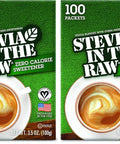 Stevia In The Raw Plant Based Zero Calorie No Erythritol Sugar Substitute SugarFree Sweetener for Coffee Hot & Cold Drinks Suitable For Diabetics Vegan GlutenFree 100Count Packets (1 Pack)