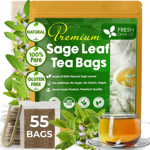 FreshDrinkUS, Premium 50 Mulberry Leaf Tea Bags, 100% Natural & Pure from Mulberry Leaves. Herbal Tea. Made with Natural Material Tea Bags. No Sugar, No Caffeine, No Gluten, Vegan.