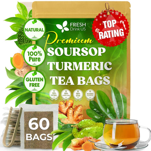 FreshDrinkUS, Premium 75 Mulberry Leaf Tea Bags, 100% Natural & Pure from Mulberry Leaves. Loose Leaf Herbal Tea. Made with Natural Material Tea Bags. No Sugar, No Caffeine, No Gluten, Vegan.