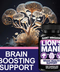 Saint Mingiano Lion'S Mane Mushroom Supplement | 120 Capsules: Alpha Brain Enhancement Of Cognitive Clarity, Focus With Our Specialty Blend 4 Mushroom Mycelium Formula