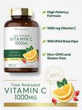 Carlyle Vitamin C 1000Mg | Timed Release | 120 Vegetarian Caplets | With Rose Hips | Non-Gmo & Gluten Free Supplement