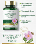 Carlyle Banaba Leaf Extract Capsules 600Mg | 200 Count | Non-Gmo, Gluten Free