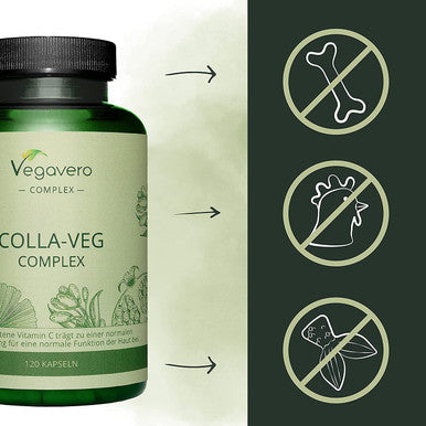 Vegan Collagen Supplement VegaveroÃƒâ€šÃ‚Â® | 2000mg | Complex with L-Lysine, L-Proline, Vitamin C (Acerola) & Superfoods Extracts | NO Additives | 120 Vegetarian Capsules