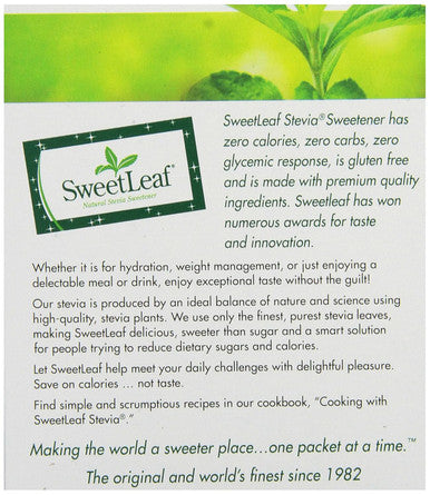 Sweetleaf Stevia Powder Packets - Zero Calorie Sweetener with Stevia Leaf Extract No Artificial Sweetener Additive Sugar Keto Friendly Non GMO Gluten - 35 Packets (Pack of 4)