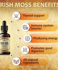HERBALICIOUS Natural Irish Moss Extract - Organic Drops For Thyroid Function Support, Digestion, Energy Boost - Liquid Dietary Supplement - Vegetarian-Friendly Formula - 4Oz Bottle