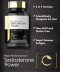 Carlyle Testosterone Power for Men | 60 Rapid Release Softgels | Non-GMO Gluten Supplement