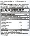 Black Seed Oil - Amazing Herbs Premium High Strength Pure Cold-Pressed Black Cumin Seed Oil (240ml, 8oz Glass Bottle)