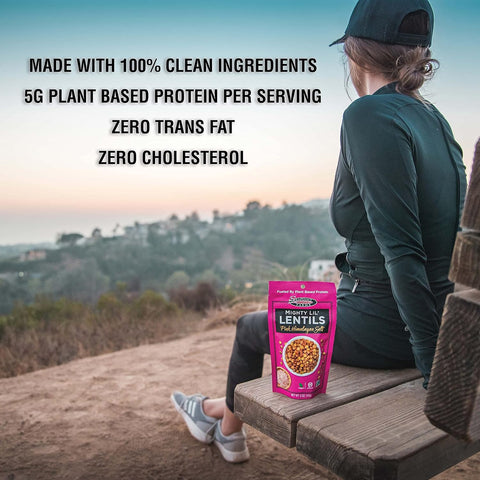 Seapoint Farms Mighty Lil' Lentils Savory Plant Based Snack 5g Protein 5g Fiber Vegan GlutenFree NonGMO Kosher OntheGo Snacking Pink Himalayan Salt 5 oz Bag (Pack of 3)