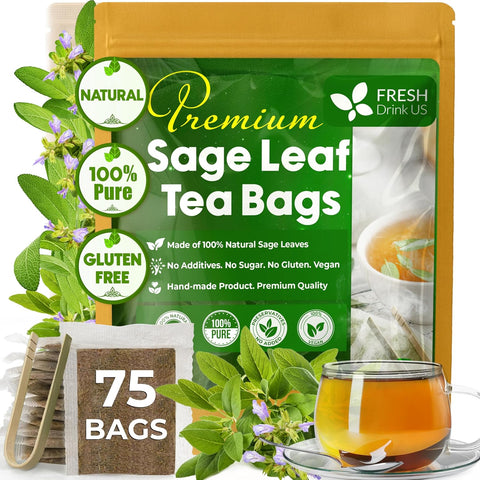 FreshDrinkUS, Premium 120 Mulberry Leaf Tea Bags, 100% Natural & Pure from Mulberry Leaves. Loose Leaf Herbal Tea. Made with Natural Material Tea Bags. No Sugar, No Caffeine, No Gluten, Vegan.