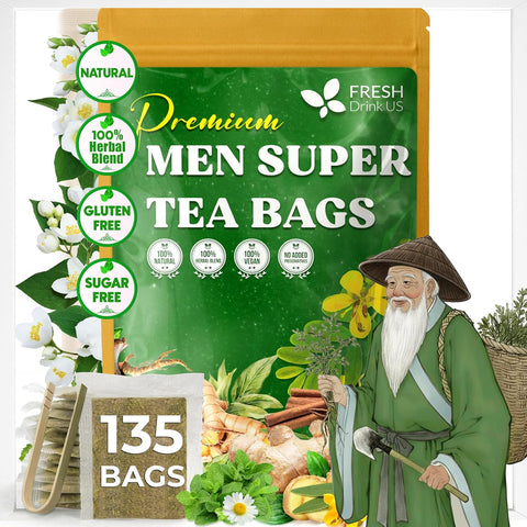 FreshDrinkUS, Premium 75 Mulberry Leaf Tea Bags, 100% Natural & Pure from Mulberry Leaves. Loose Leaf Herbal Tea. Made with Natural Material Tea Bags. No Sugar, No Caffeine, No Gluten, Vegan.