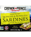 Crown Prince Skinless and Boneless Sardines In Pure Olive Oil - Case of 12 - 3.75 oz.