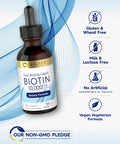 Carlyle Liquid Biotin 10000Mcg 2 Oz | Extra Strength Gel Drops | Vegetarian, Non-Gmo, Gluten Free Supplement