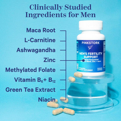 Blue Stork Fertility Supplements For Men - Supports Conception For Him - Male Prenatal Vitamins With Maca Root, Ashwagandha, Folate, B12 - Sperm Heath, Drive, Motility - 60 Capsules