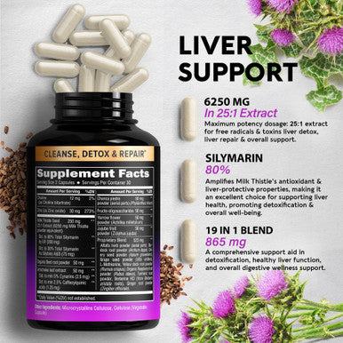 NUTRAHARMONY Liver Support Detox Blend & Citrus Bergamot Capsules