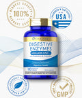Carlyle Digestive Enzymes | With Probiotics & Prebiotics | 180 Capsules | Vegetarian, Non-Gmo And Gluten Free Supplement
