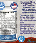 YUMMYVITE Fruit And Veggie Superfood Greens - 28 Fruits And Vegetables Incl. Alfalfa, Barley Grass, Spirulina, Beet Root, Tart Cherry, Concentrated Natural Antioxidants- 60 Tablets