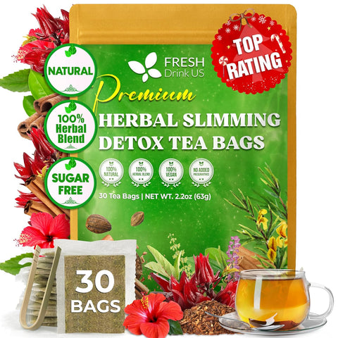 FreshDrinkUS, Premium 75 Mulberry Leaf Tea Bags, 100% Natural & Pure from Mulberry Leaves. Loose Leaf Herbal Tea. Made with Natural Material Tea Bags. No Sugar, No Caffeine, No Gluten, Vegan.