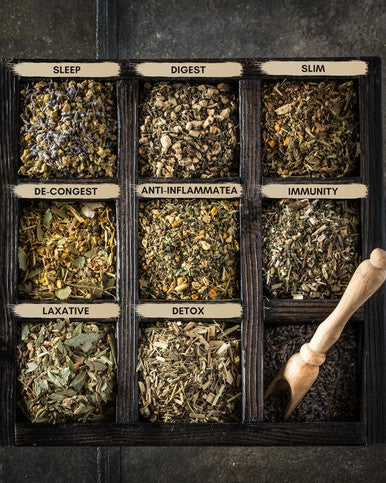 Gardenika Organic Loose Leaf Tea Sampler 8 Pack 1 LB Herbal and Naturally Caffeine- Set - Ayurvedic Assortment Blend