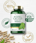 Carlyle Prickly Pear 1950 mg | 180 Capsules | Nopal Cactus Supplement | Non-GMO Gluten