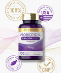 Carlyle Probiotics 25 Billion Cfu | With Prebiotics | 100 Capsules | Vegetarian, Non-Gmo, & Gluten Free Supplement | For Men & Wo