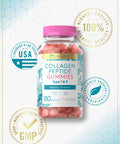 Carlyle Collagen Peptide Gummies 180 Count | Strawberry Flavor Beauty Supplement | Hydrolyzed Collagen For Women & Men | Type 1