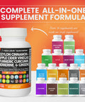 Clean Nutraceuticals Ceylon Cinnamon 3000Mg Turmeric 3000Mg Apple Cider Vinegar 3000Mg Ginseng 2000Mg Berberine 1200Mg Plus Bitte
