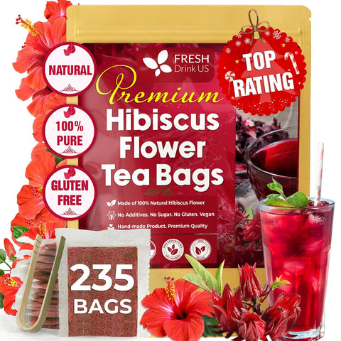 FreshDrinkUS, Premium 75 Mulberry Leaf Tea Bags, 100% Natural & Pure from Mulberry Leaves. Loose Leaf Herbal Tea. Made with Natural Material Tea Bags. No Sugar, No Caffeine, No Gluten, Vegan.