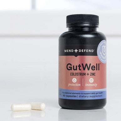 Mend Defend GutWell 60 Capsules Colostrum Zinc Immunity and Gut Health Adult Supplement