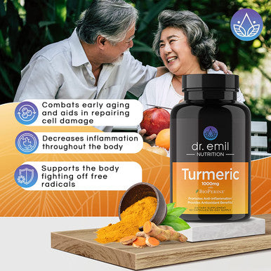 Dr. Emil Nutrition Turmeric Curcumin with Black Pepper Supplement Turmeric Capsules with BioPerine for Easy Absorption 1000mg Turmeric Supplement 60 Capsules