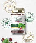 Carlyle Ginkgo Biloba 300Mg | 70 Gummies | 45:1 Leaf Extract | With Natural Peach Raspberry Flavor | Vegan, Non-Gmo, Gluten Free