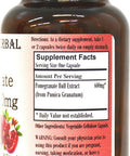Barlowe's Herbal Elixirs Pomegranate Extract 40% Ellagic Acid - 60 600mg VegiCaps - Stearate Free, Glass Bottle!