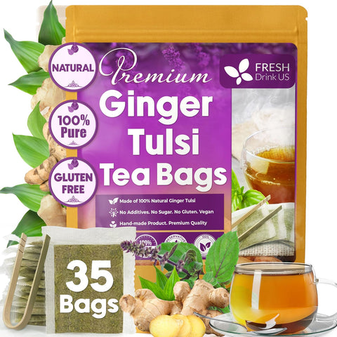 FreshDrinkUS, Premium 120 Mulberry Leaf Tea Bags, 100% Natural & Pure from Mulberry Leaves. Loose Leaf Herbal Tea. Made with Natural Material Tea Bags. No Sugar, No Caffeine, No Gluten, Vegan.