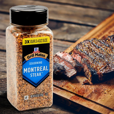 McCormick Grill Mates Seasoning, Montreal Steak, No MSG Added, Gluten Free, No Artificial Flavors, For Transforming Everyday Cuts of Meat and Vegetables into a Grilling Masterpiece, 11.62 oz
