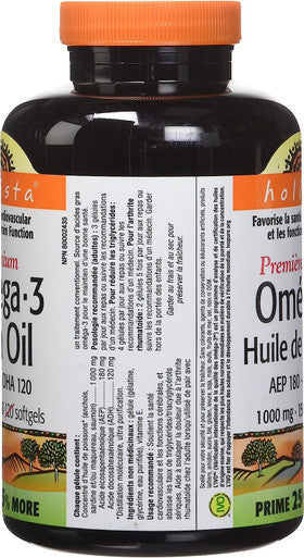 Holista Premium Omega-3 Fish Oil Softgels, 1000mg