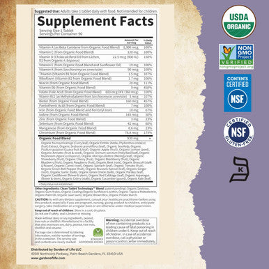 Garden of Life Organics Prenatal Vitamins - 90 Tablets