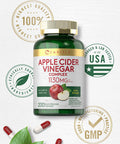 Carlyle Apple Cider Vinegar Capsules | Apple Lean | 200 Pills | Non-Gmo & Gluten Free Supplement | With Diet Plan