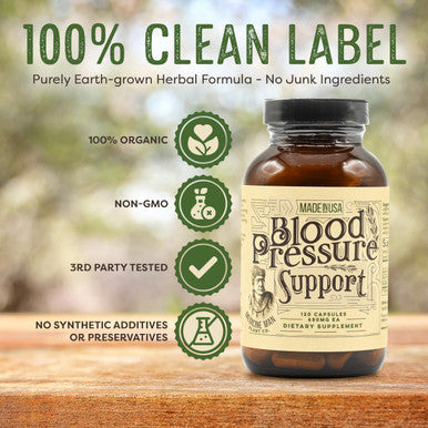 Medicine Man Plant Co . Blood Pressure Support 120 Capsules - Natural Herbal Pills With Hawthorn, Rosella Hibiscus, And Ginger - Organic And Herbal Supplement