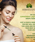 Herbalicious Liquid Chlorophyll Drops - Organic Sodium Copper Chlorophyllin Extract - Cleanse Support Immunity & Energy Boost Natural Deodorant & Detox Vegan Non-GMO Dietary Mint Flavor Green Tincture 2 fl Oz
