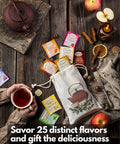 Gardenika Twinings Herbal and Decaf Tea Bags - Caffeine- Variety Sampler - 25 Flavors 50 Count - Individually Wrapped Packets
