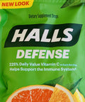 Halls Defense Vitamin C Assorted Citrus Supplement Drops 30 Drops