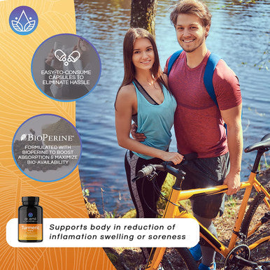 Dr. Emil Nutrition Turmeric Curcumin with Black Pepper Supplement Turmeric Capsules with BioPerine for Easy Absorption 1000mg Turmeric Supplement 60 Capsules