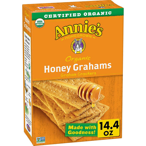 Annie's Organic Friends Bunny Grahams, Chocolate Chip, Chocolate, and Honey Baked Graham Snacks, 11.25 oz