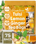 FreshDrinkUS, Premium 75 Mulberry Leaf Tea Bags, 100% Natural & Pure from Mulberry Leaves. Loose Leaf Herbal Tea. Made with Natural Material Tea Bags. No Sugar, No Caffeine, No Gluten, Vegan.