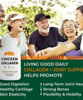 SIRUNES Chicken Collagen Capsules - Type Ii Collagen Nutritional Supplement For Joint, Skin & Bone Support - Non-Gmo, Anti-Aging Dietary Supplements With Hydrolyzed Collagen Peptides - 120 Capsules